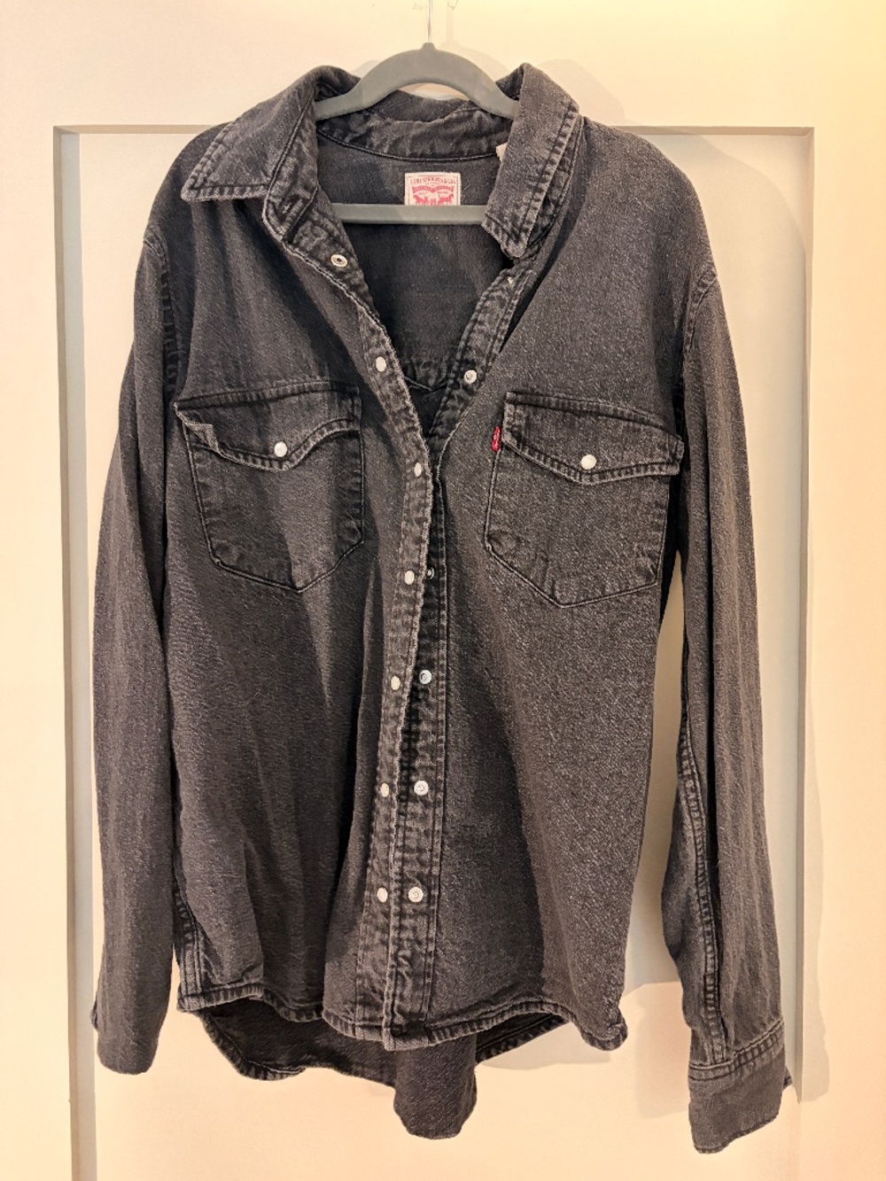 Black Denim Button Down Shirt